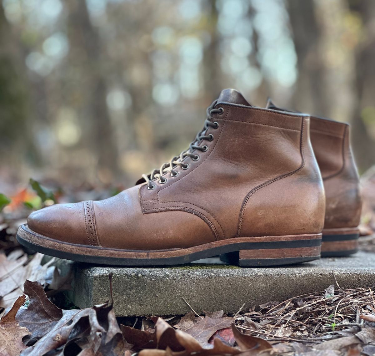Photo by lee.goodson on January 1, 2024 of the Viberg Service Boot in Horween Natural Chromexcel.