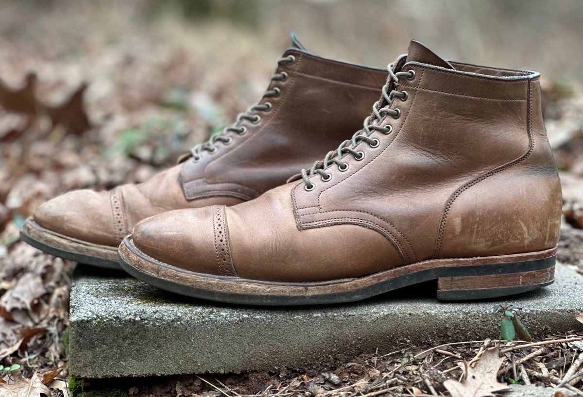 Photo by lee.goodson on February 4, 2024 of the Viberg Service Boot in Horween Natural Chromexcel.