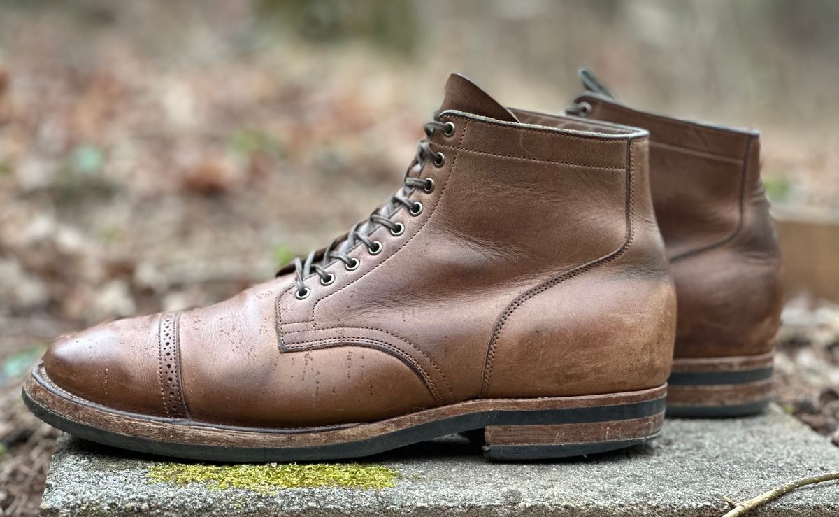 Photo by lee.goodson on March 2, 2024 of the Viberg Service Boot in Horween Natural Chromexcel.