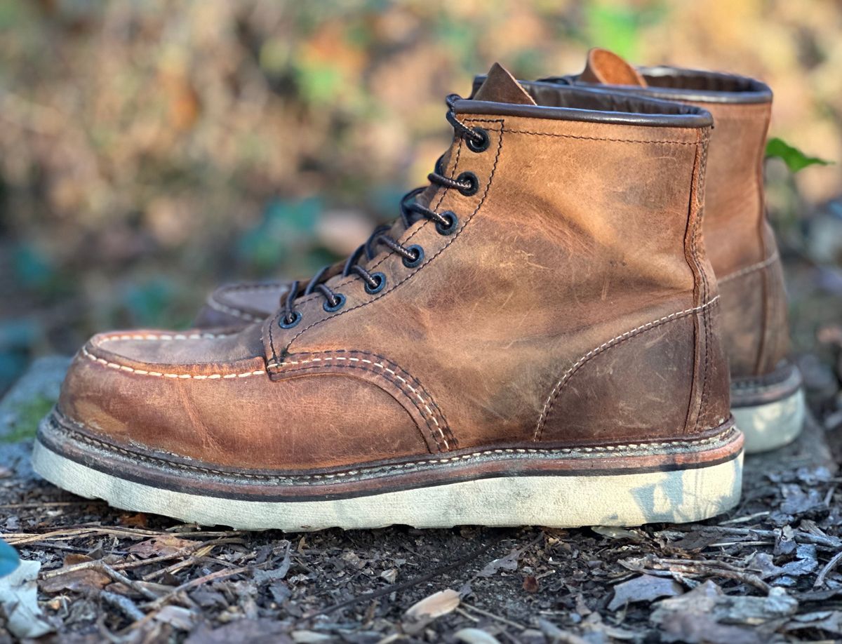 Photo by lee.goodson on November 4, 2023 of the Red Wing 6-Inch Classic Moc in S.B. Foot Copper Rough and Tough.