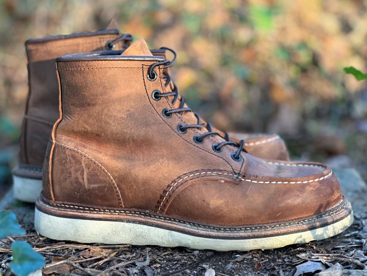 Photo by lee.goodson on November 4, 2023 of the Red Wing 6-Inch Classic Moc in S.B. Foot Copper Rough and Tough.