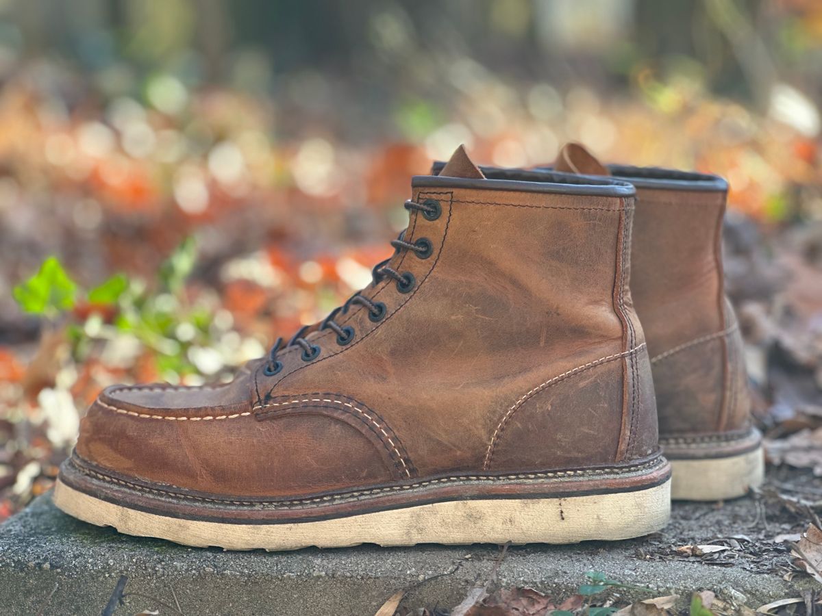 Photo by lee.goodson on December 2, 2023 of the Red Wing 6-Inch Classic Moc in S.B. Foot Copper Rough and Tough.