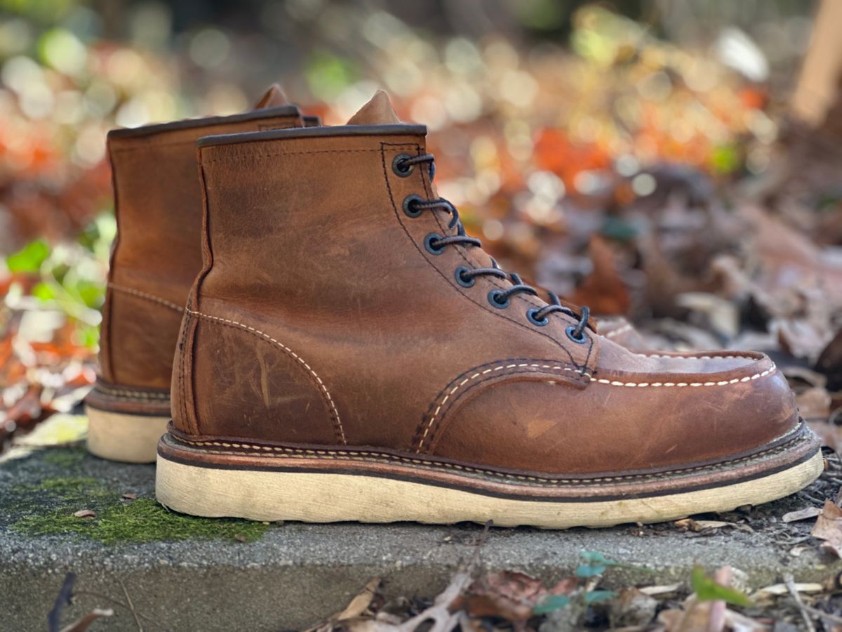 Photo by lee.goodson on December 2, 2023 of the Red Wing 6-Inch Classic Moc in S.B. Foot Copper Rough and Tough.