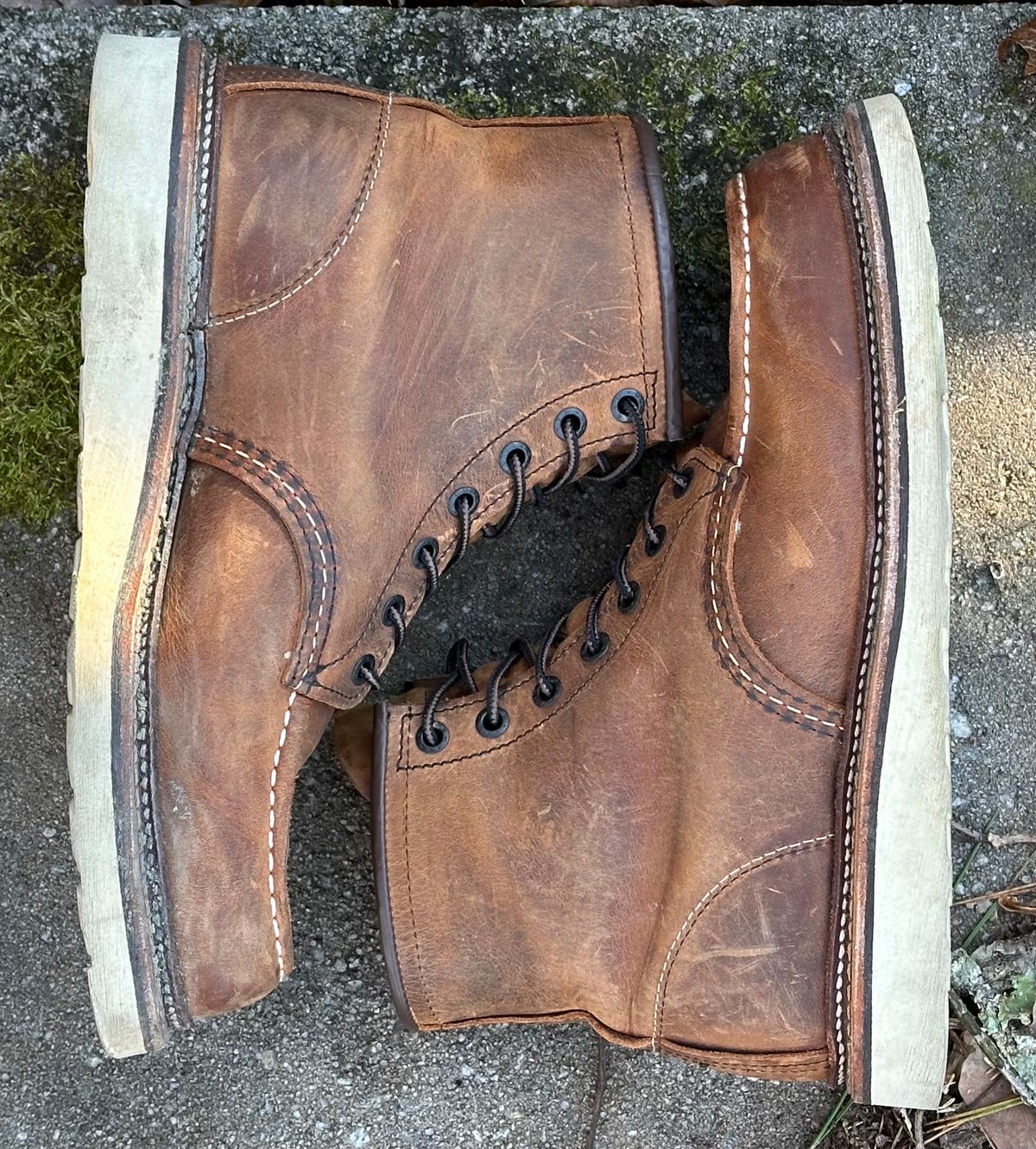Photo by lee.goodson on January 1, 2024 of the Red Wing 6-Inch Classic Moc in S.B. Foot Copper Rough and Tough.