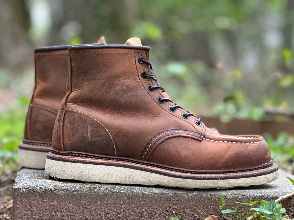 Photo by lee.goodson on April 4, 2024 of the Red Wing 6-Inch Classic Moc in S.B. Foot Copper Rough and Tough.