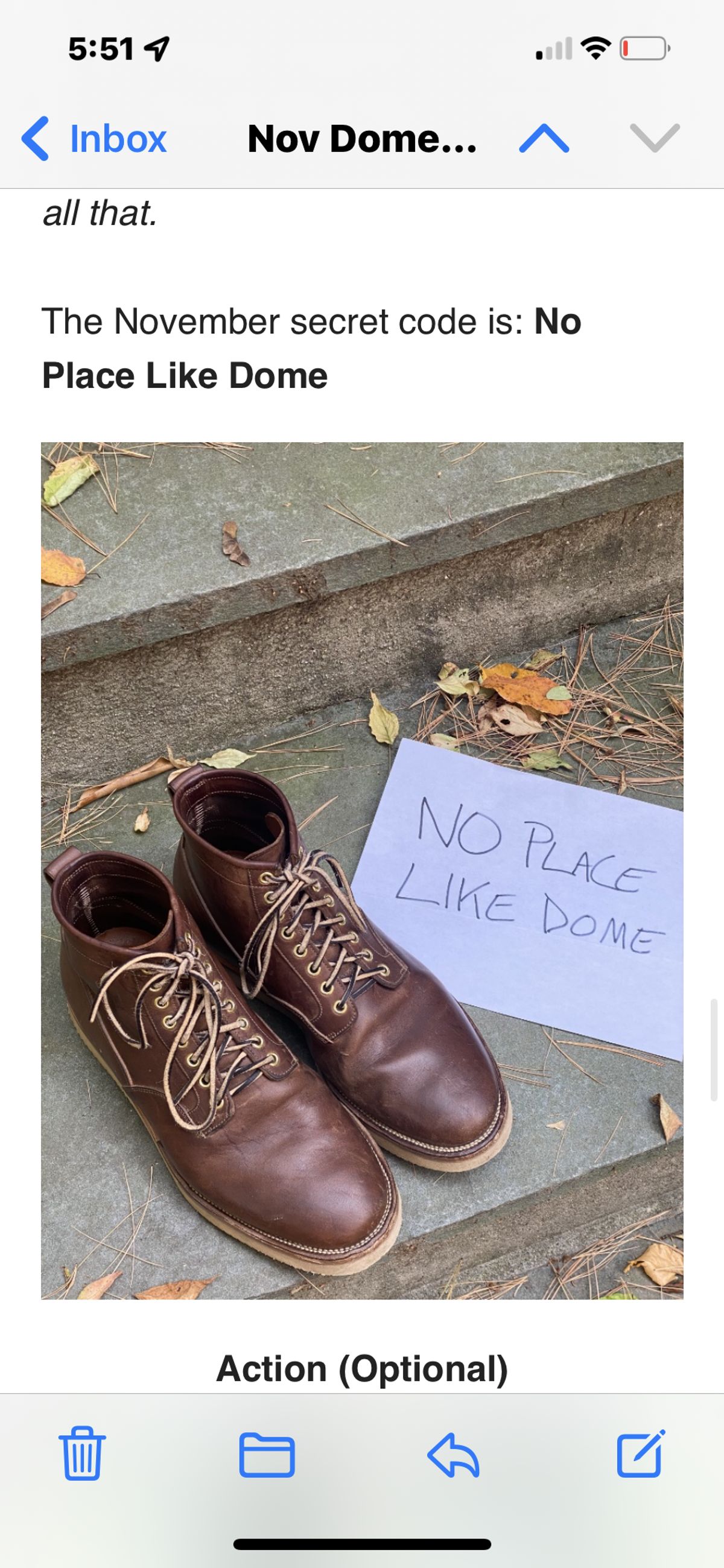 Photo by (deleted user) on November 1, 2022 of the Nicks Robert in Horween Brown Chromexcel.