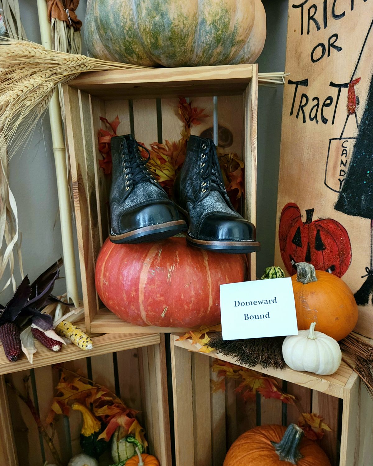 Photo by Arsenicmickey on October 1, 2023 of the Iron Boots Pitman in Black Italy Waxed Bullhide.