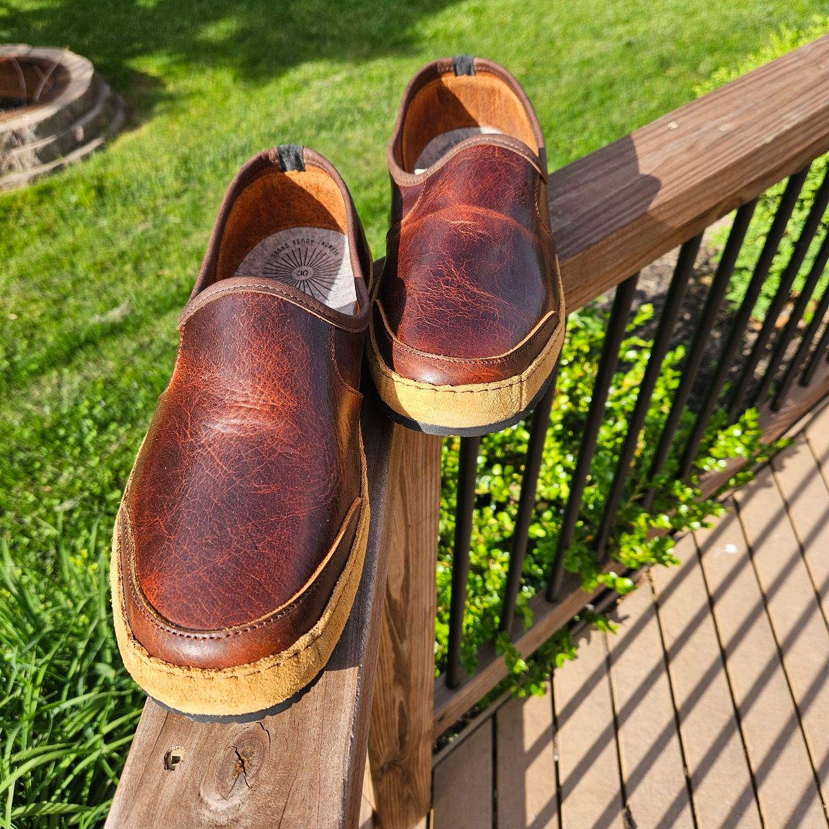 Photo by basicmechengineer on May 22, 2024 of the Queen City Footwear Vermont House Shoe - Loafer in Tobacco Bison.