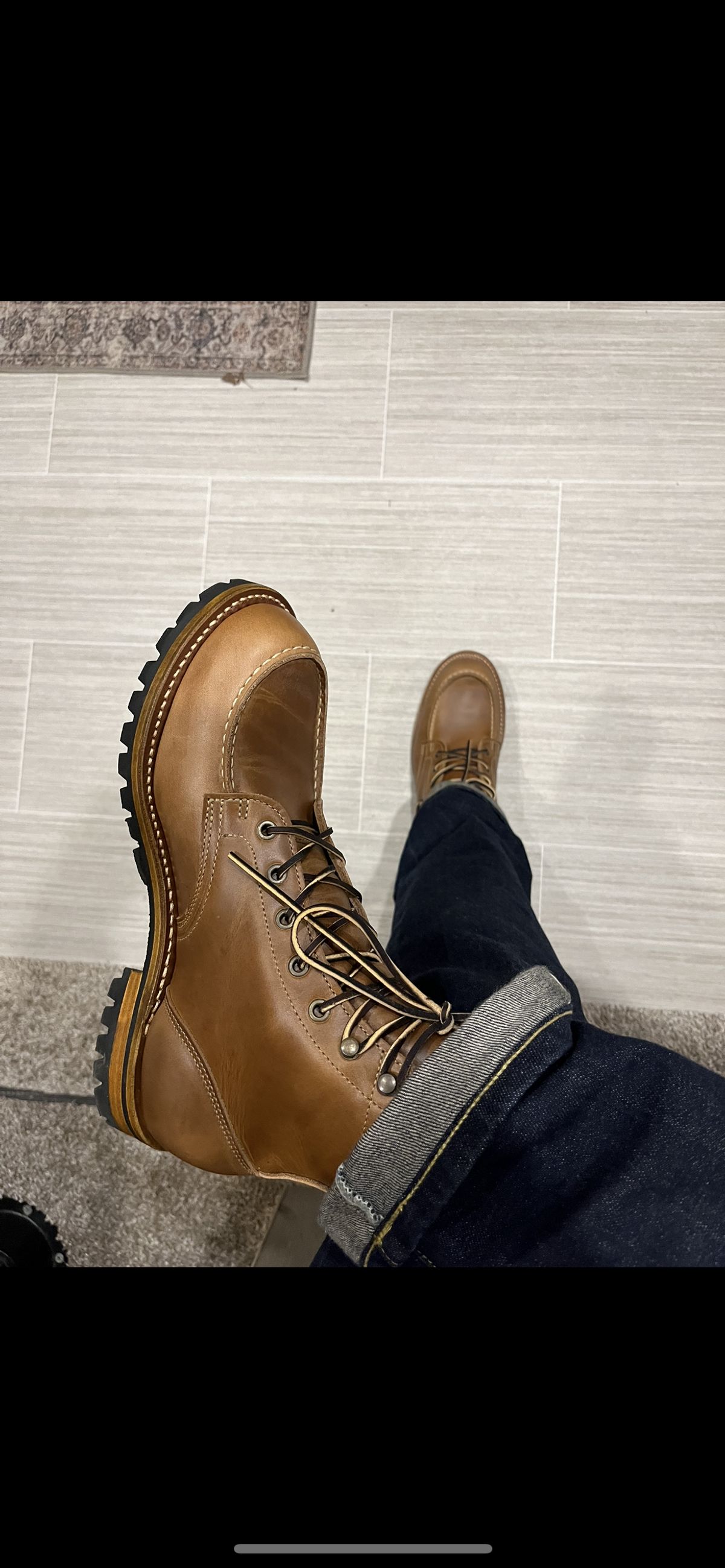 Photo by JSeppala on November 29, 2024 of the Truman Moc Toe in Seidel Sesame Double Shot.