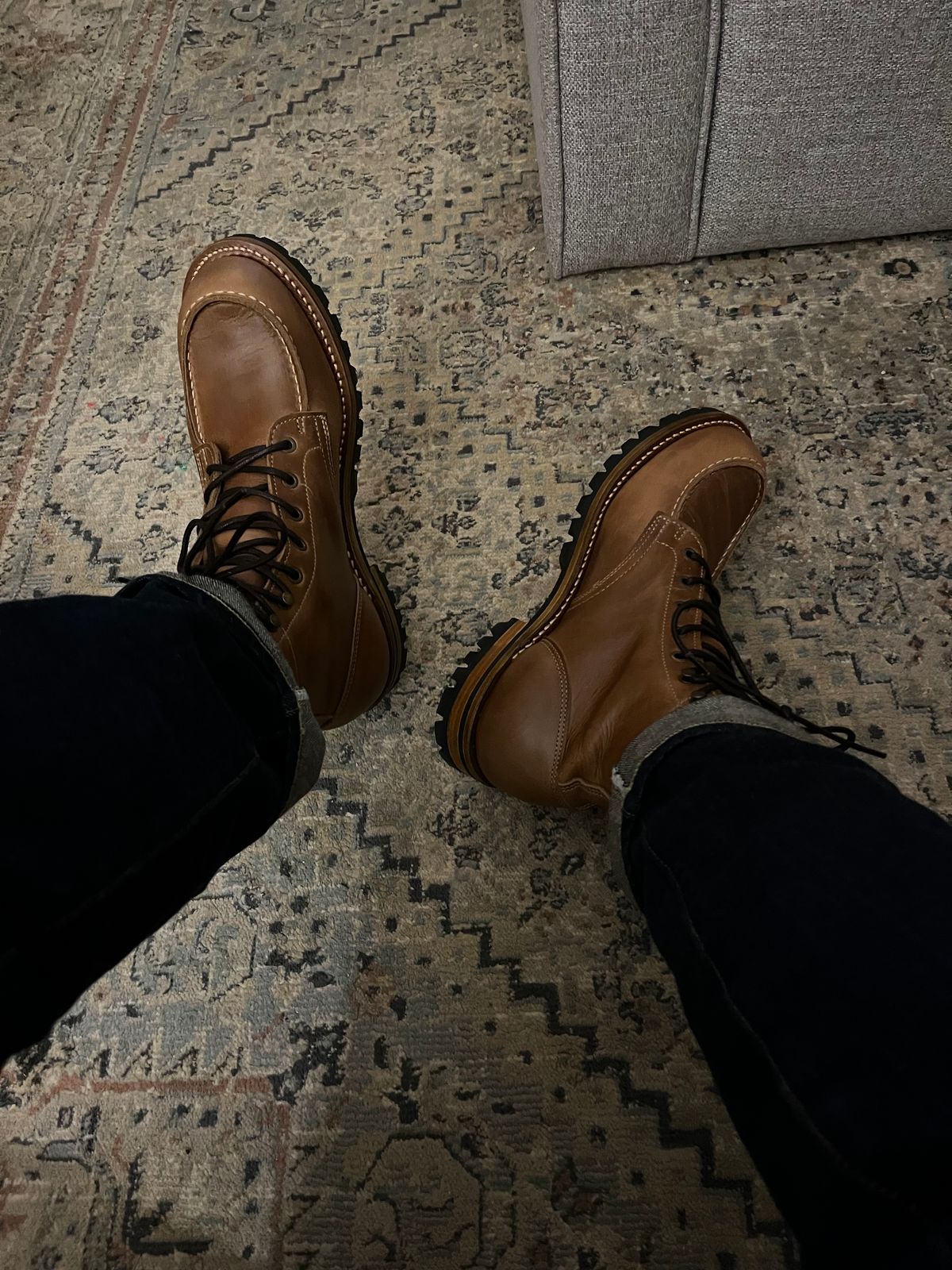 Photo by JSeppala on November 30, 2024 of the Truman Moc Toe in Seidel Sesame Double Shot.