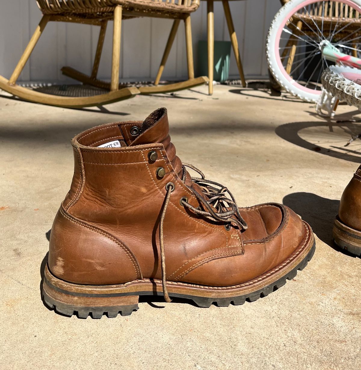 Photo by JSeppala on February 25, 2025 of the Truman Moc Toe in Seidel Sesame Double Shot.