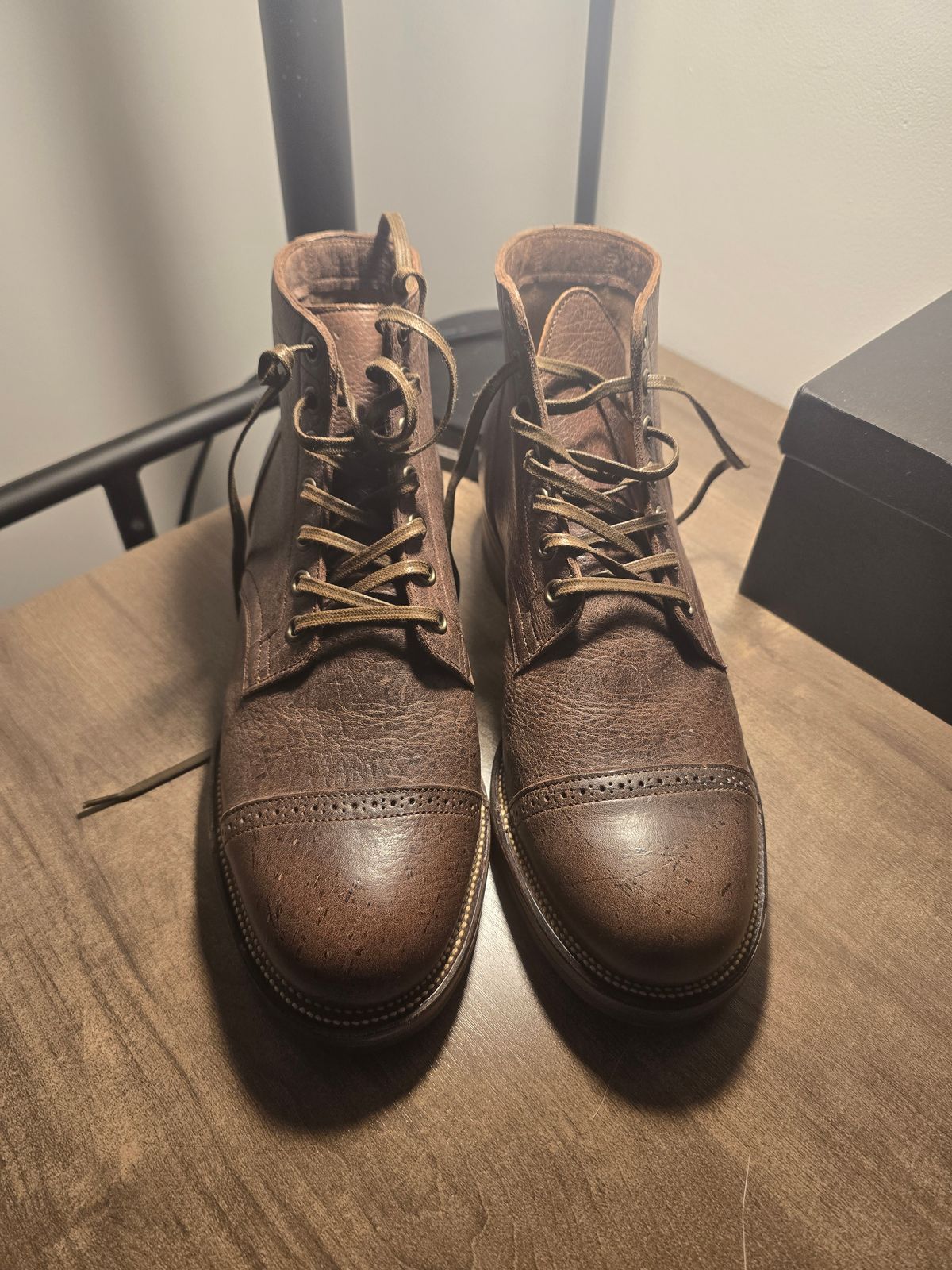 Photo by Jsau on October 15, 2025 of the Viberg Service Boot in C.f Stead Hummus Veg Veldt.