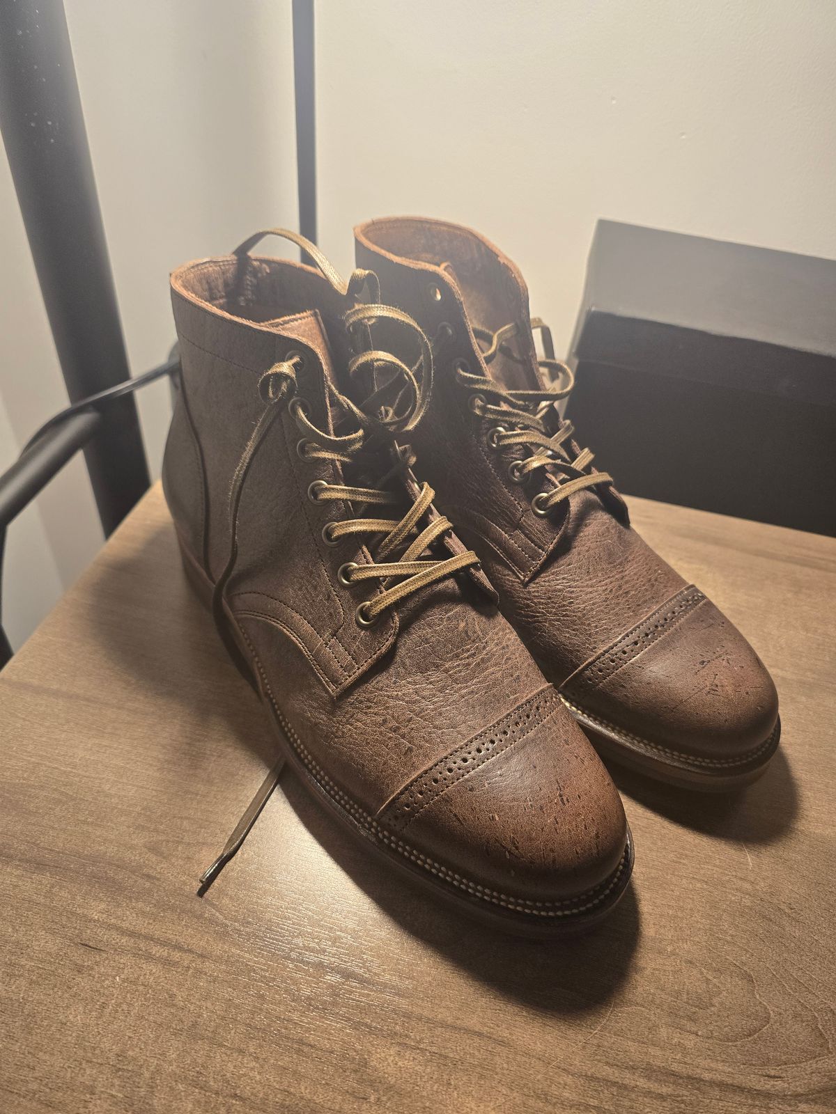 Photo by Jsau on October 15, 2025 of the Viberg Service Boot in C.f Stead Hummus Veg Veldt.