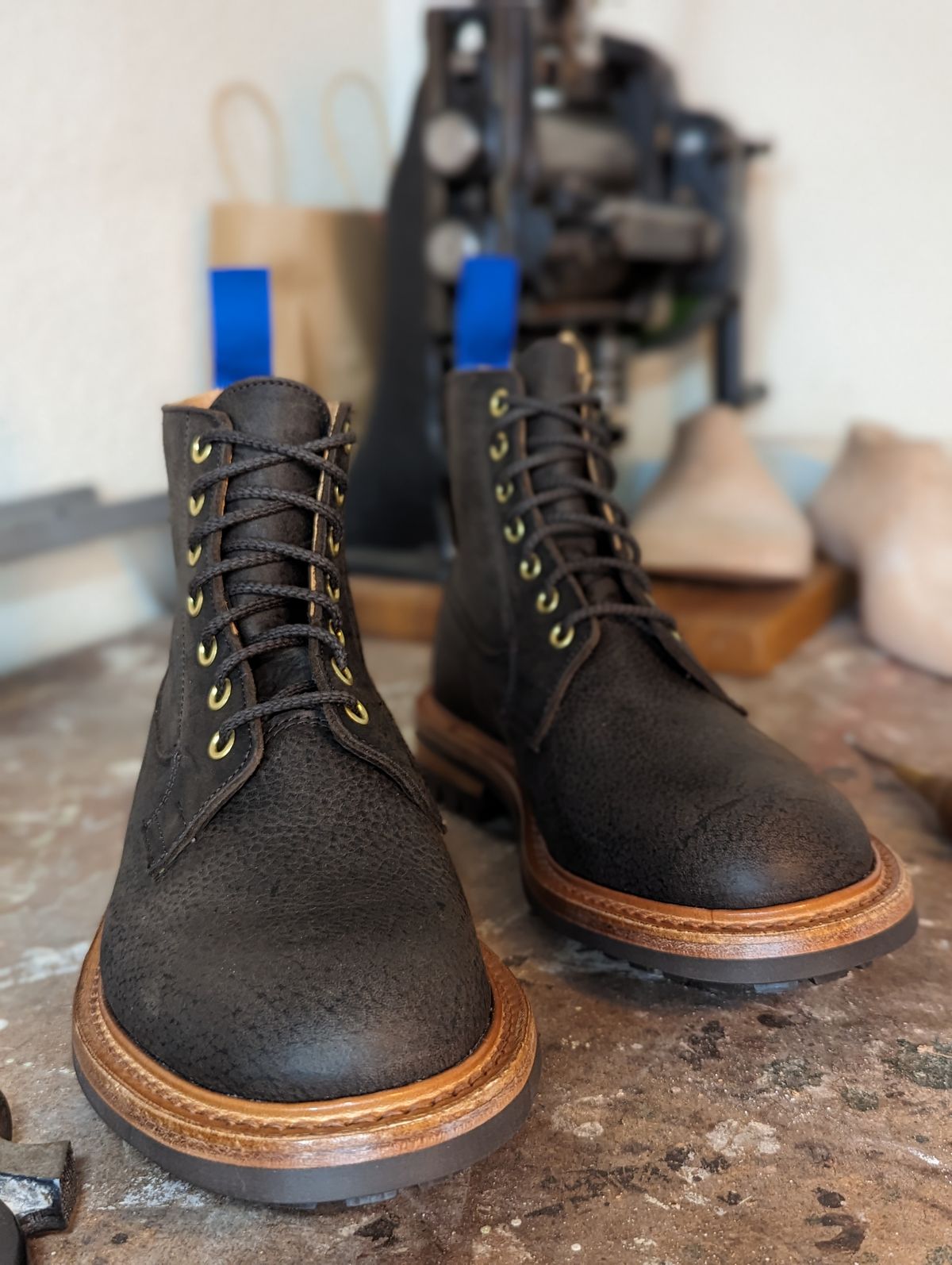 Photo by b_spoke_ on October 1, 2023 of the Tricker's Ripon Derby Field Boot in C.F. Stead Flint Kudu.