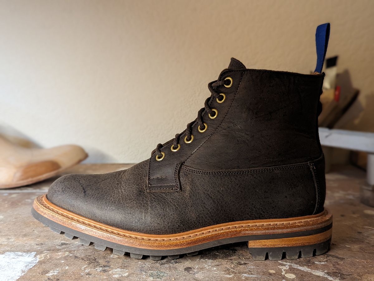 Photo by b_spoke_ on October 1, 2023 of the Tricker's Ripon Derby Field Boot in C.F. Stead Flint Kudu.