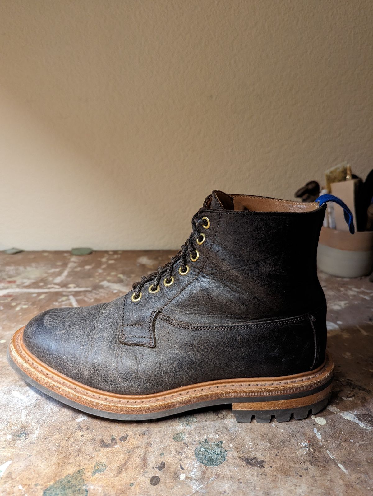 Photo by b_spoke_ on November 4, 2023 of the Tricker's Ripon Derby Field Boot in C.F. Stead Flint Kudu.