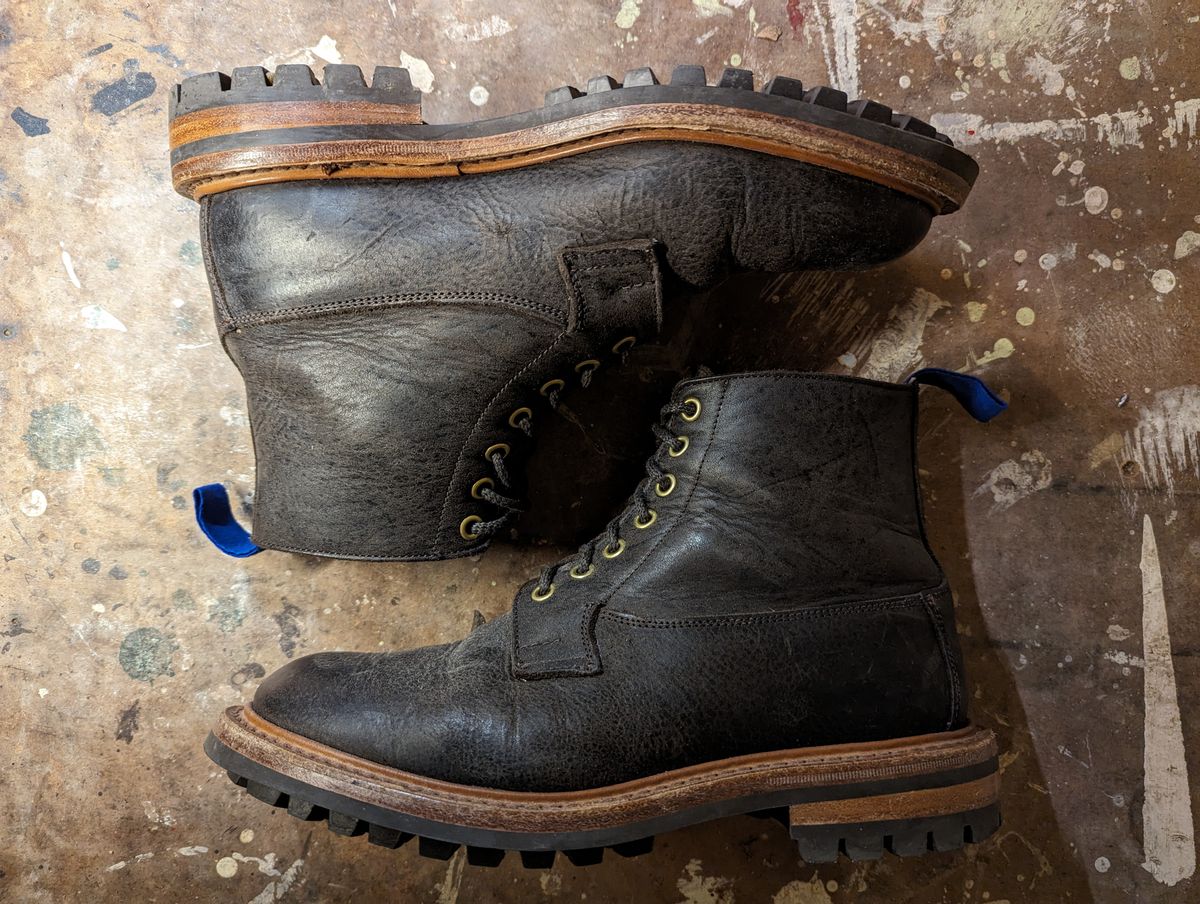 Photo by b_spoke_ on November 4, 2023 of the Tricker's Ripon Derby Field Boot in C.F. Stead Flint Kudu.