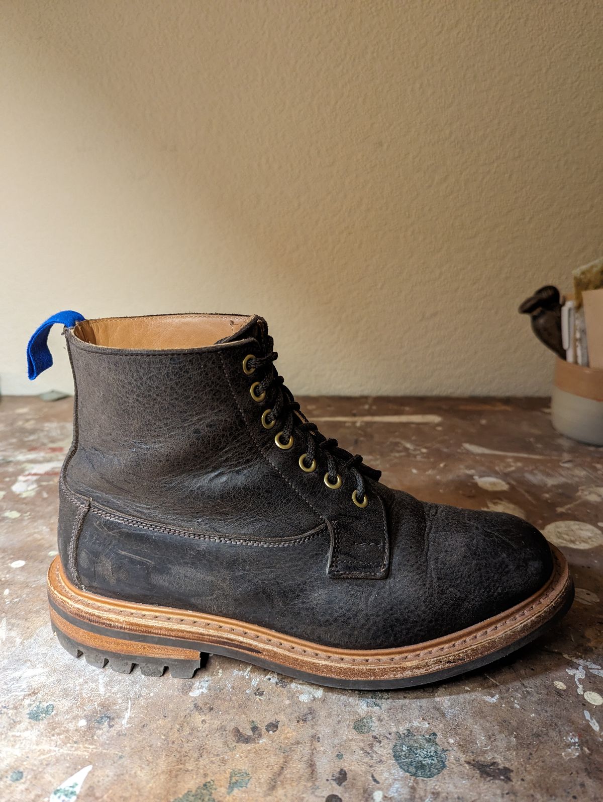 Photo by b_spoke_ on November 4, 2023 of the Tricker's Ripon Derby Field Boot in C.F. Stead Flint Kudu.