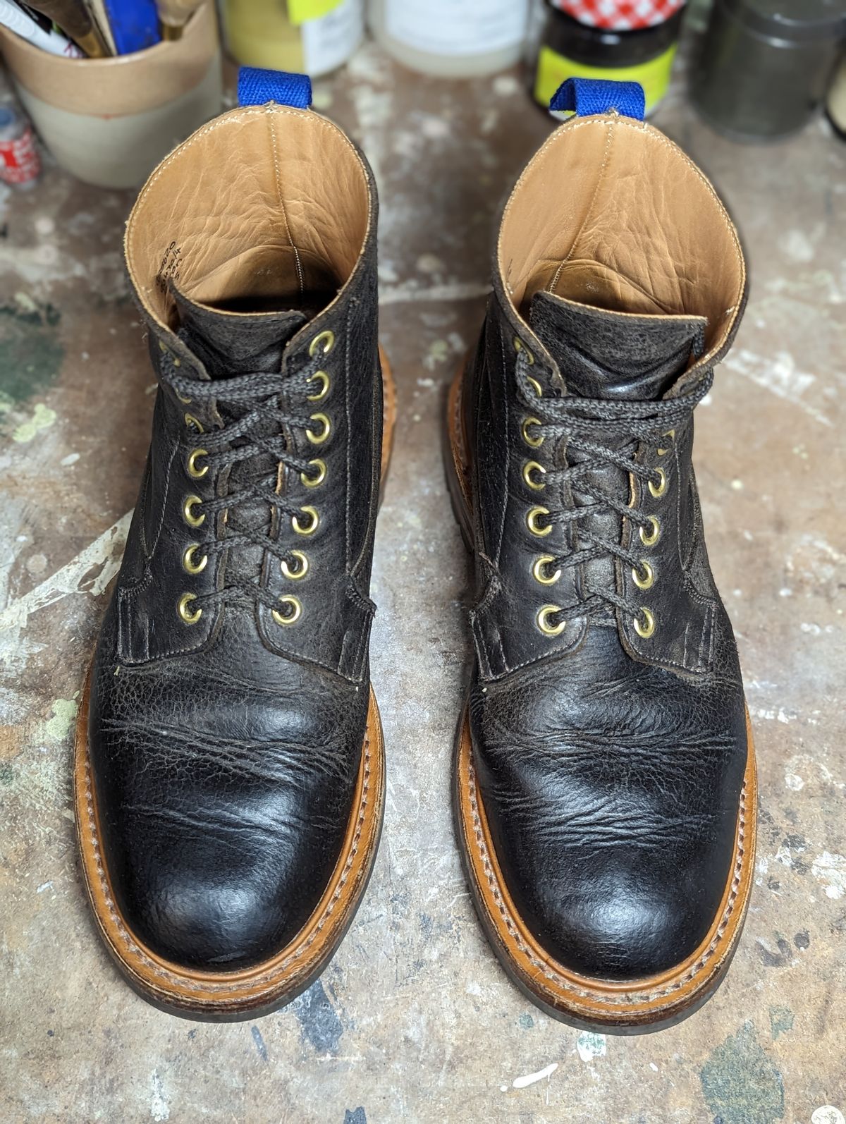Photo by b_spoke_ on December 5, 2023 of the Tricker's Ripon Derby Field Boot in C.F. Stead Flint Kudu.
