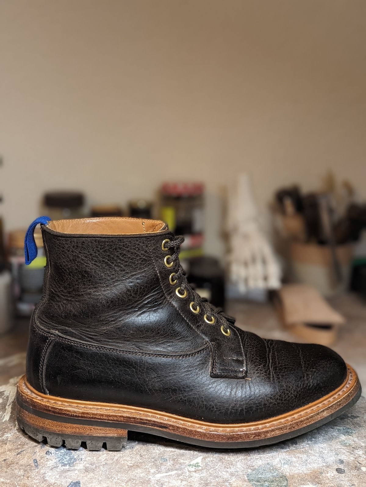 Photo by b_spoke_ on February 2, 2024 of the Tricker's Ripon Derby Field Boot in C.F. Stead Flint Kudu.