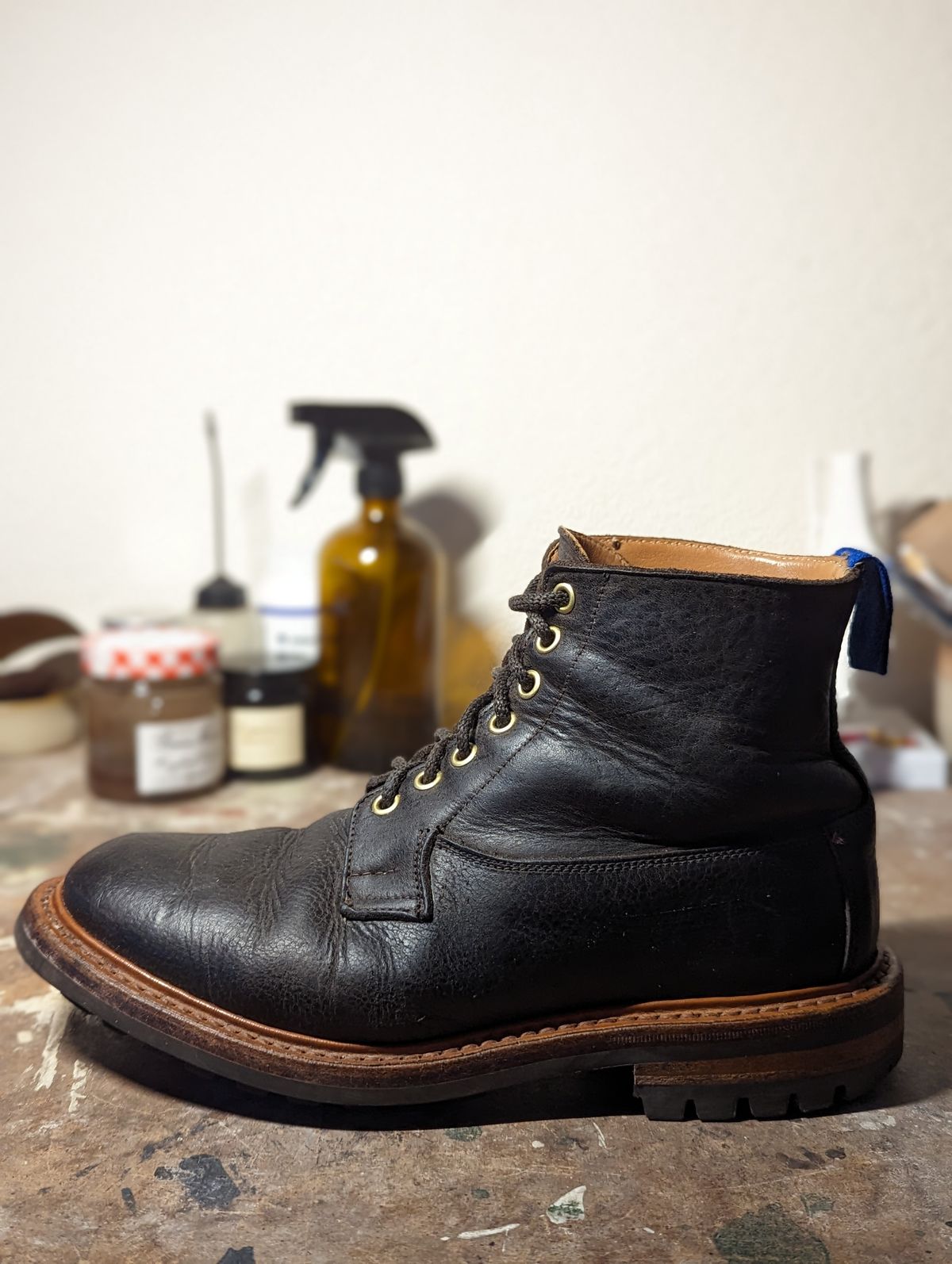 Photo by b_spoke_ on March 5, 2024 of the Tricker's Ripon Derby Field Boot in C.F. Stead Flint Kudu.