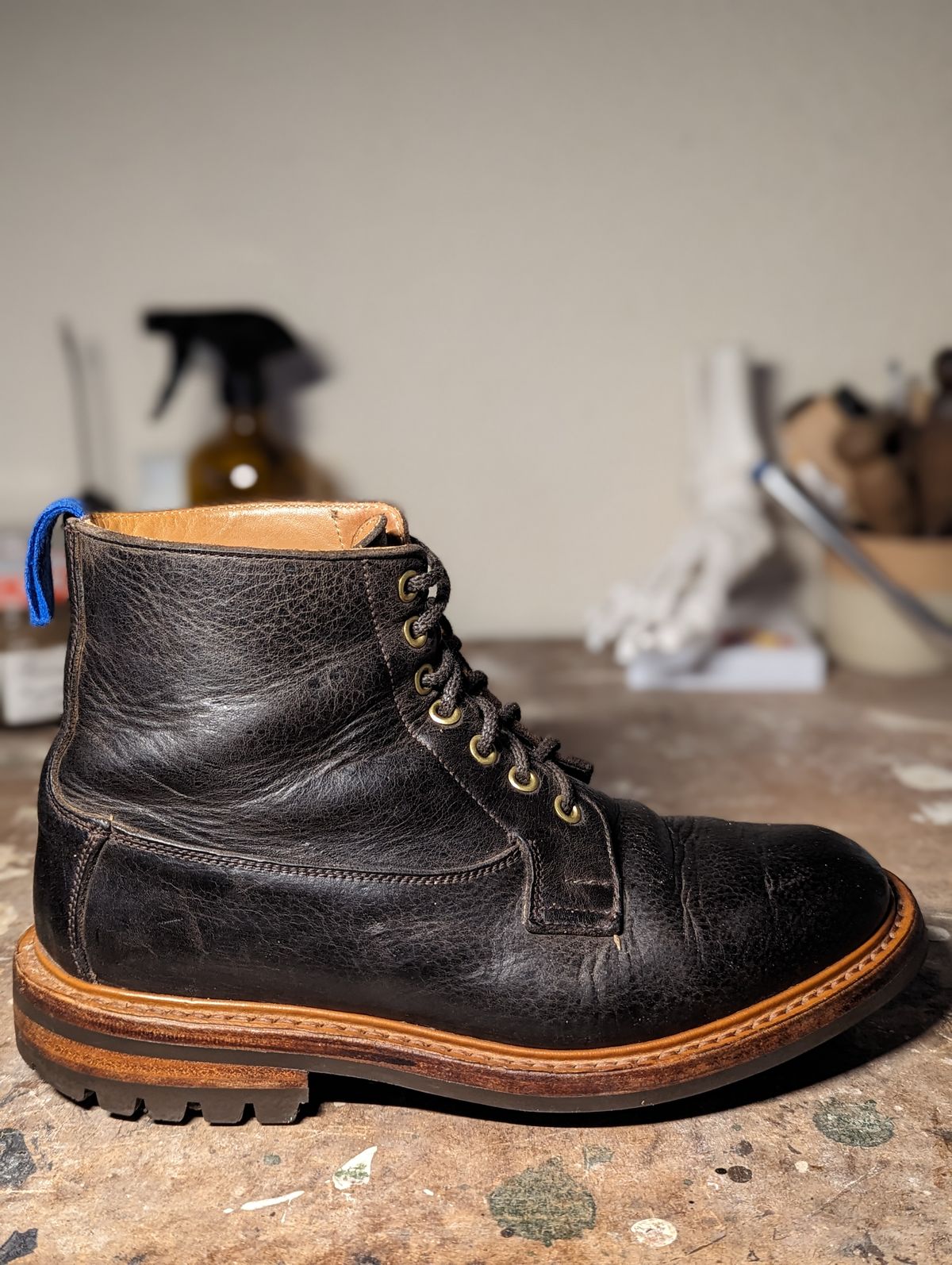 Photo by b_spoke_ on March 5, 2024 of the Tricker's Ripon Derby Field Boot in C.F. Stead Flint Kudu.