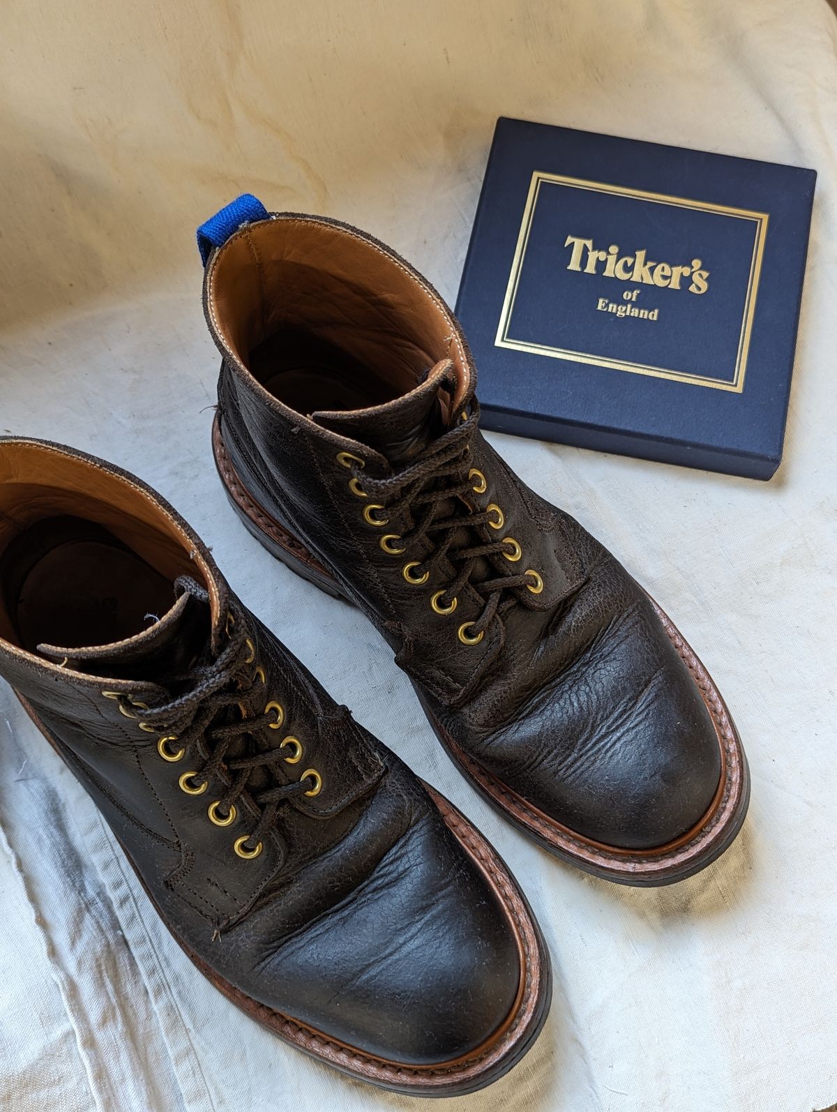 Photo by b_spoke_ on April 4, 2024 of the Tricker's Ripon Derby Field Boot in C.F. Stead Flint Kudu.