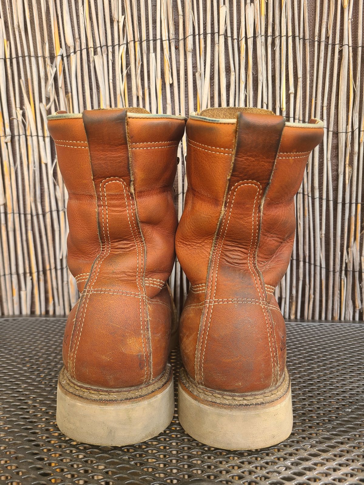 Photo by TheWorkingBastard on November 2, 2022 of the Thorogood 8" Plain Toe in Tobacco Gladiator Oil-Tanned.