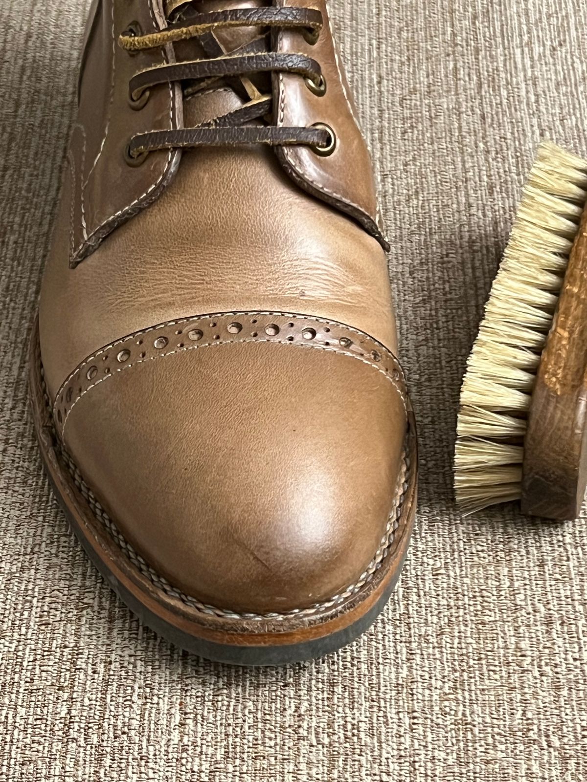 Photo by fieldlaf on October 4, 2023 of the Blkbrd Shoemaker Luchador Service Boot in Horween Natural Chromexcel.
