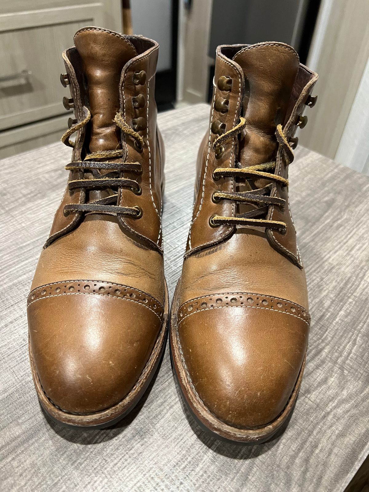 Photo by fieldlaf on November 2, 2023 of the Blkbrd Shoemaker Luchador Service Boot in Horween Natural Chromexcel.