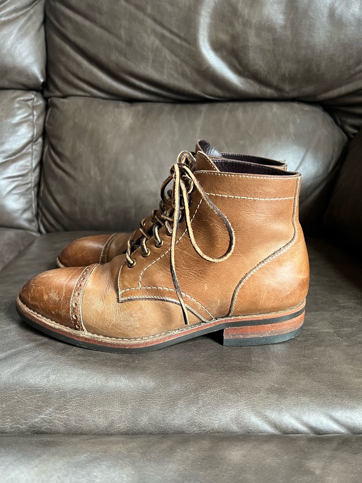 Photo by fieldlaf on January 1, 2024 of the Blkbrd Shoemaker Luchador Service Boot in Horween Natural Chromexcel.