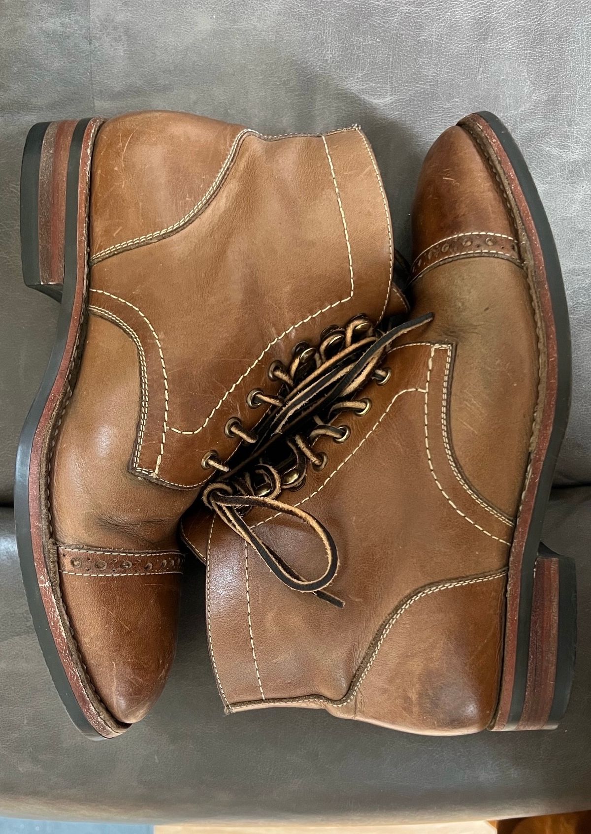 Photo by fieldlaf on January 1, 2024 of the Blkbrd Shoemaker Luchador Service Boot in Horween Natural Chromexcel.