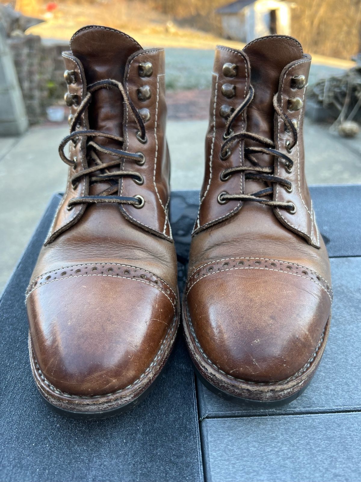 Photo by fieldlaf on February 4, 2024 of the Blkbrd Shoemaker Luchador Service Boot in Horween Natural Chromexcel.