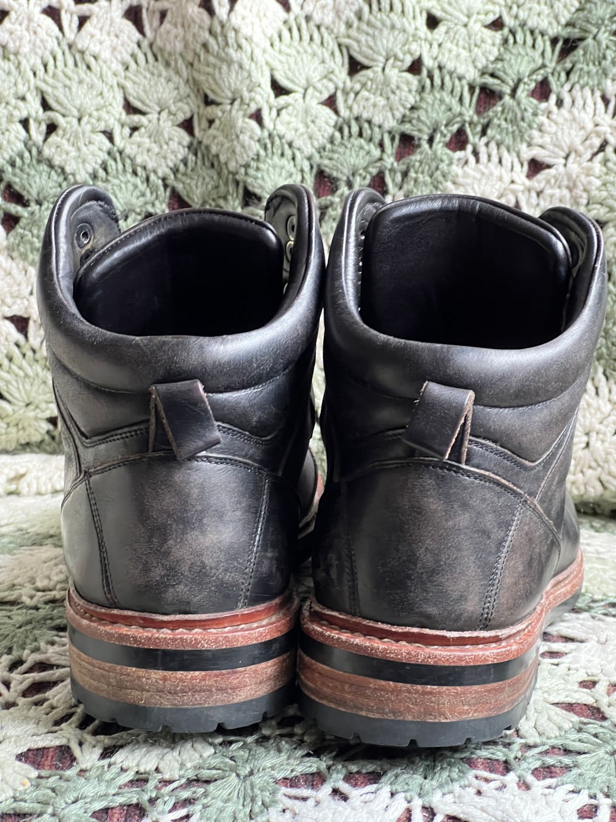 Photo by fieldlaf on March 5, 2025 of the Blkbrd Shoemaker Bulwark Trek Boot in Horween Black Chromexcel.