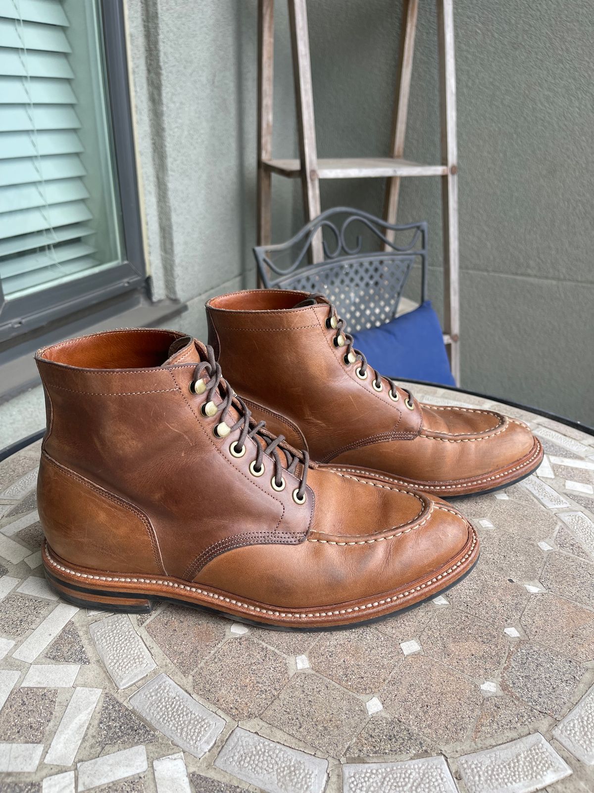 Photo by bullmoose303 on February 3, 2024 of the Grant Stone Ottawa Boot in Horween Dune Chromexcel.