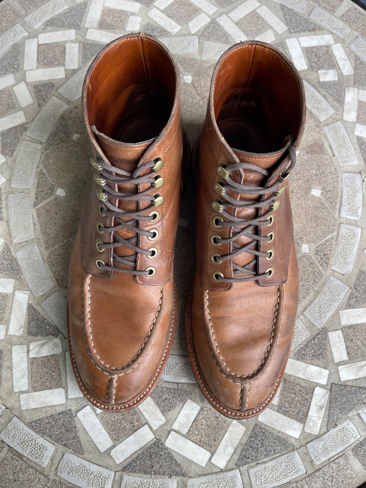 Photo by bullmoose303 on February 3, 2024 of the Grant Stone Ottawa Boot in Horween Dune Chromexcel.