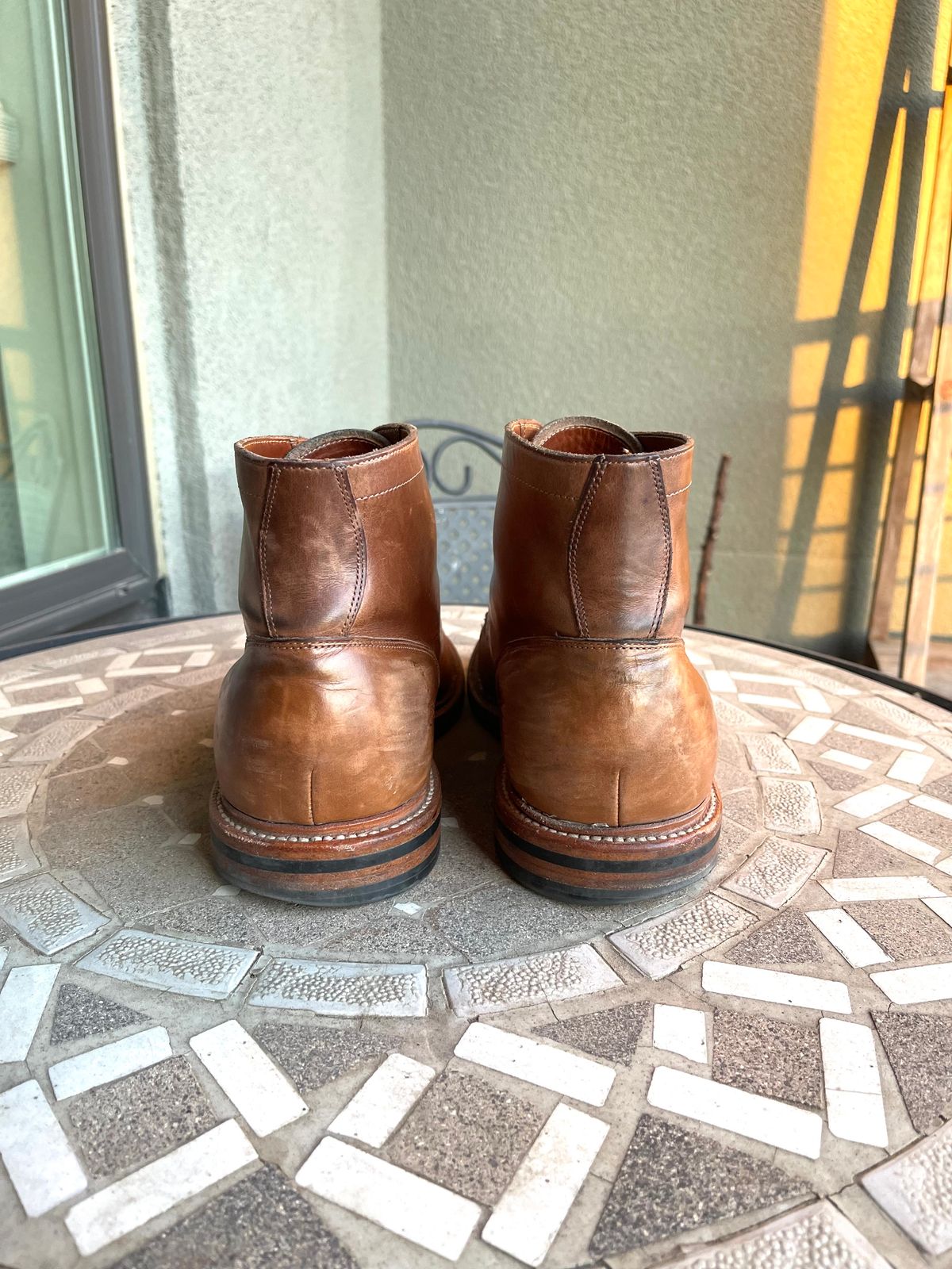Photo by bullmoose303 on April 5, 2024 of the Grant Stone Ottawa Boot in Horween Dune Chromexcel.