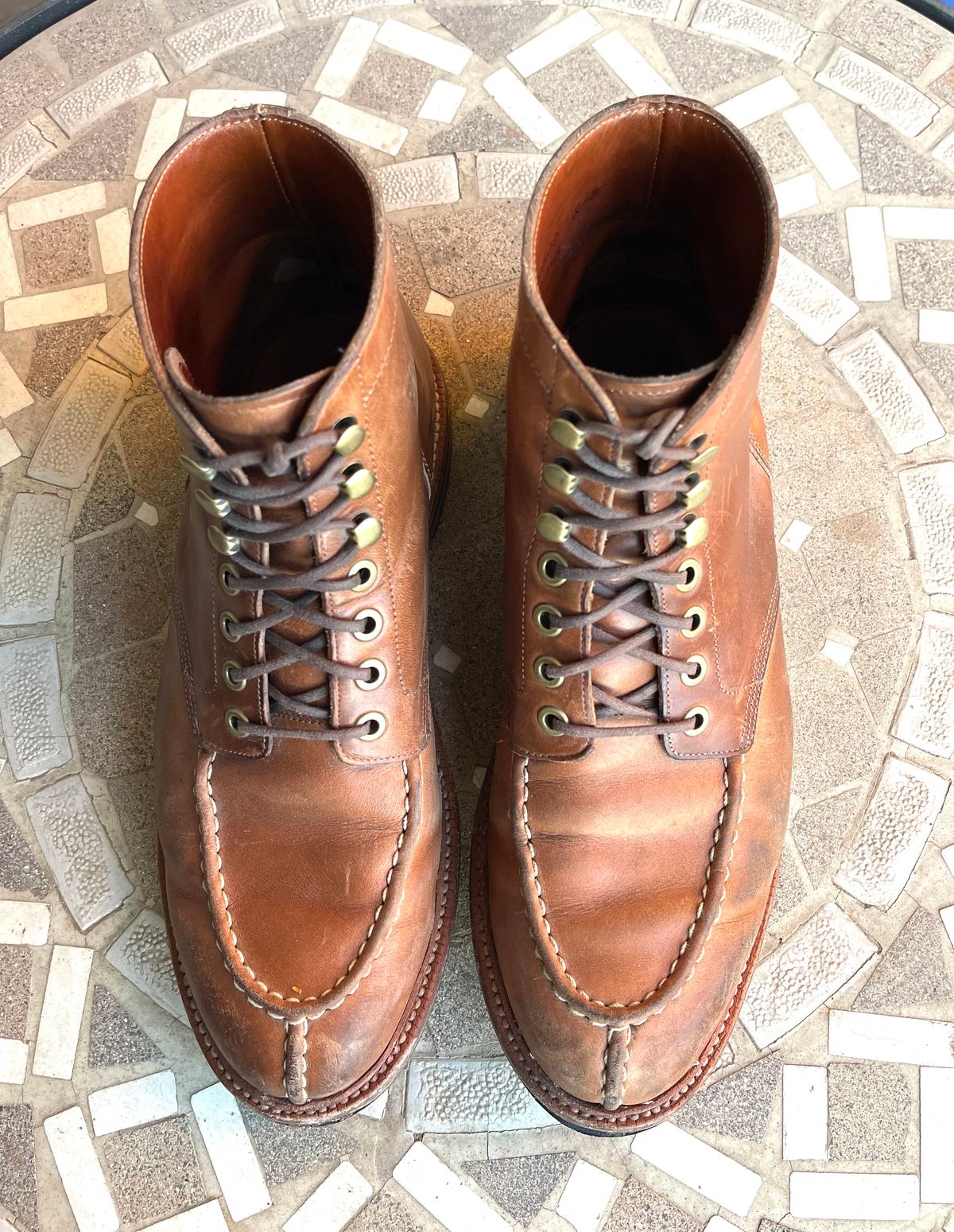 Photo by bullmoose303 on April 5, 2024 of the Grant Stone Ottawa Boot in Horween Dune Chromexcel.