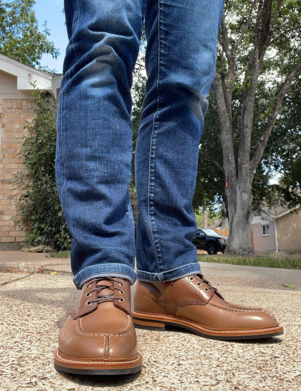 Photo by bullmoose303 on October 1, 2023 of the Grant Stone Ottawa Boot in Horween Dune Chromexcel.
