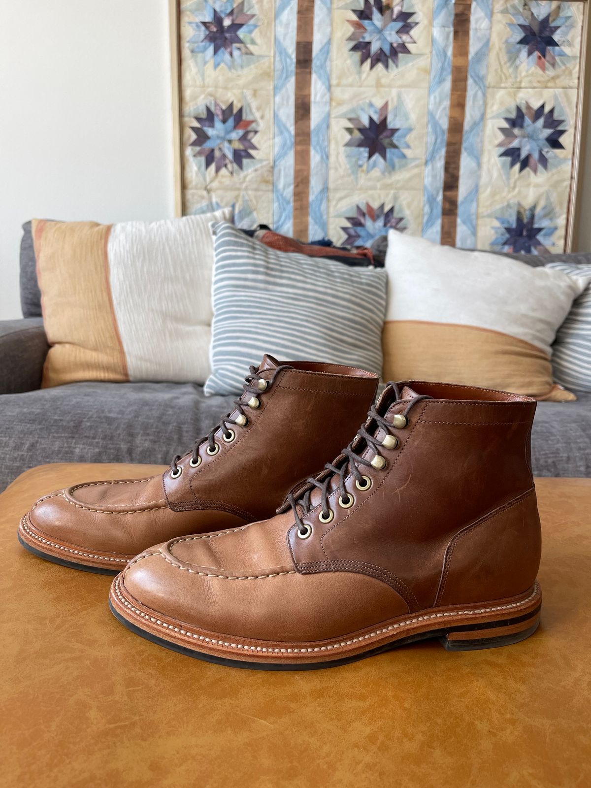 Photo by bullmoose303 on November 1, 2023 of the Grant Stone Ottawa Boot in Horween Dune Chromexcel.