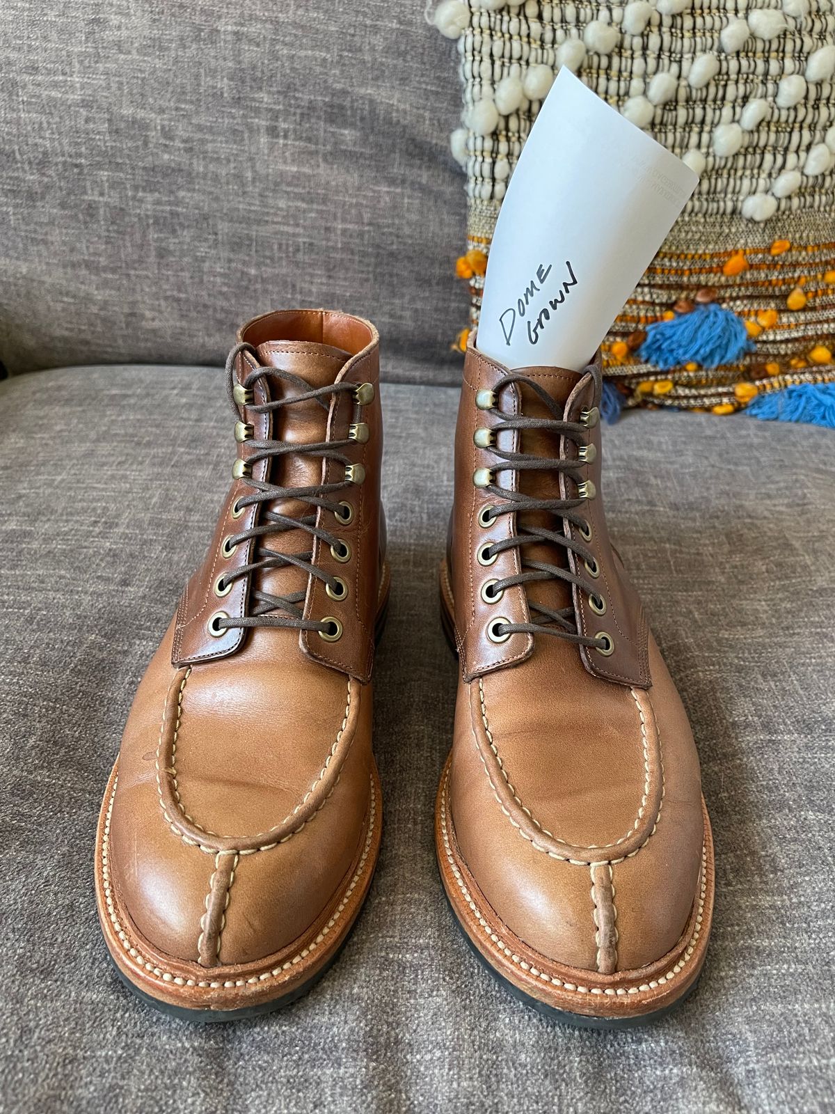 Photo by bullmoose303 on November 1, 2023 of the Grant Stone Ottawa Boot in Horween Dune Chromexcel.
