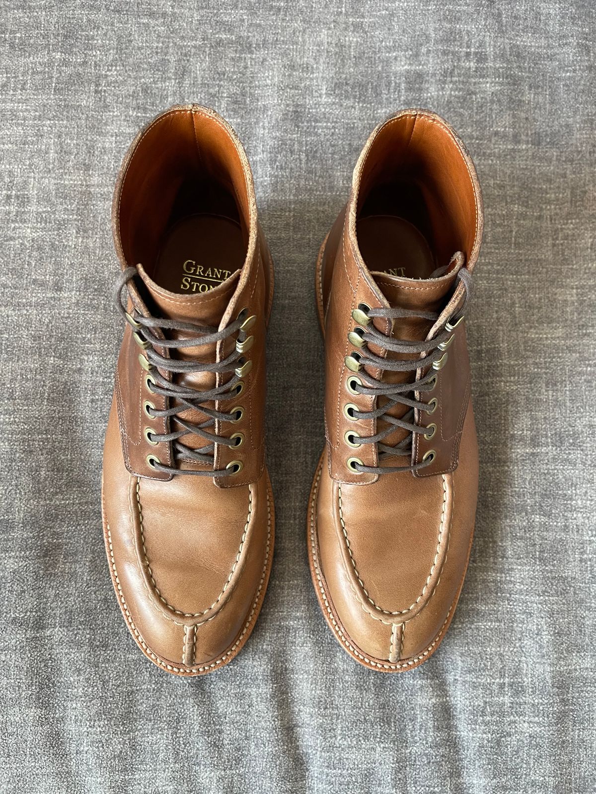 Photo by bullmoose303 on November 1, 2023 of the Grant Stone Ottawa Boot in Horween Dune Chromexcel.