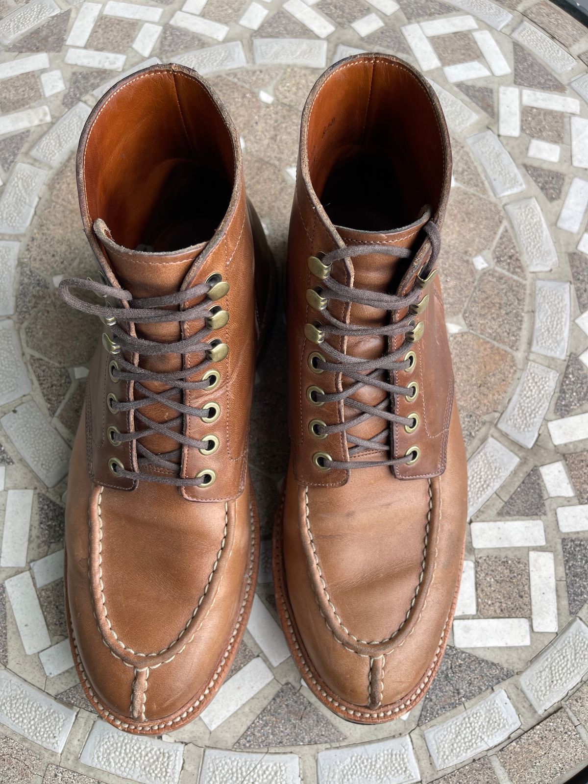 Photo by bullmoose303 on December 1, 2023 of the Grant Stone Ottawa Boot in Horween Dune Chromexcel.