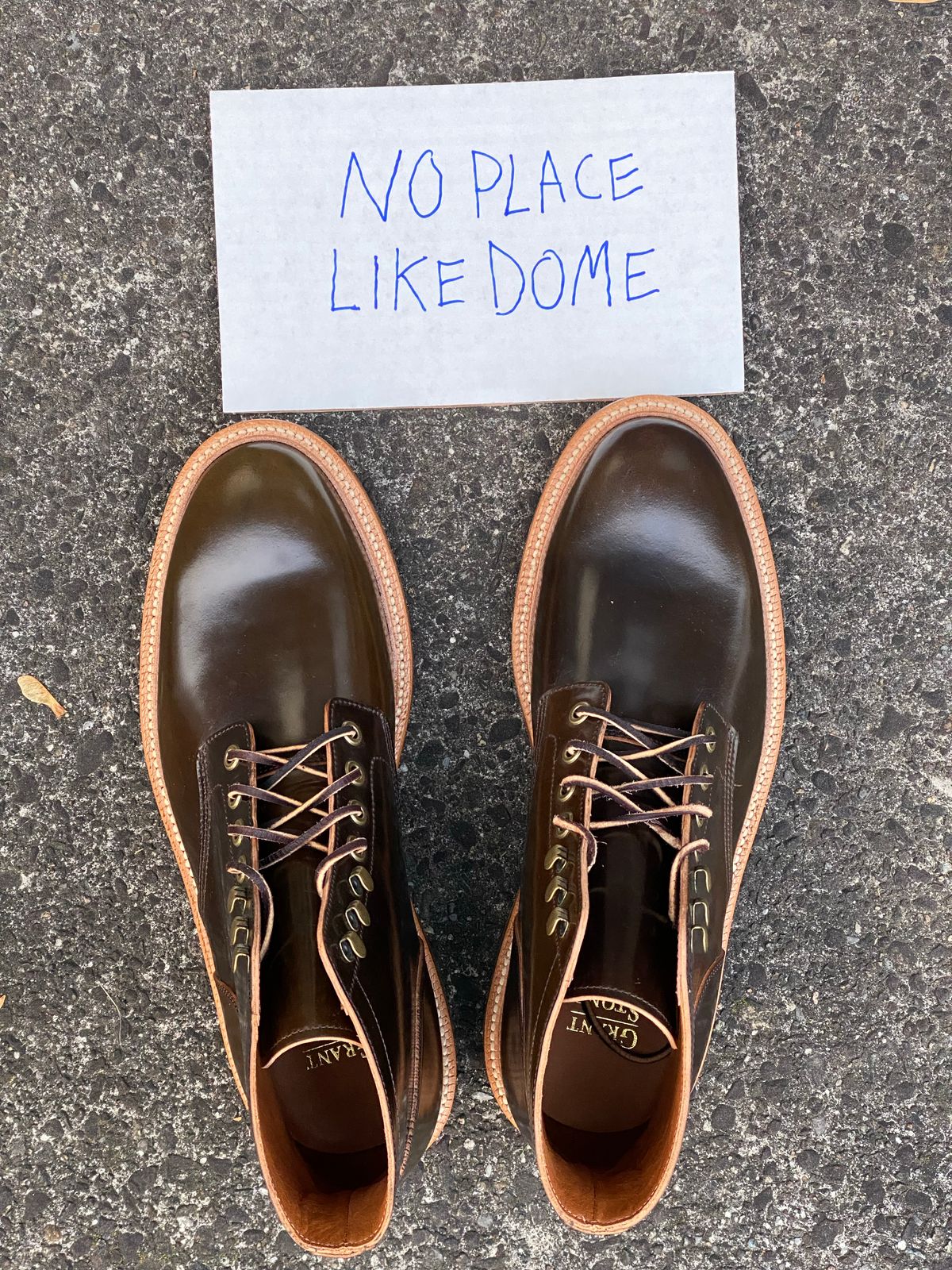 Photo by Acolosi7 on November 1, 2022 of the Grant Stone Diesel Boot in Horween Maduro Shell Cordovan.