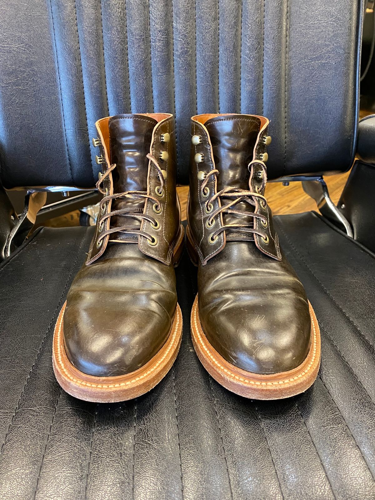 Photo by Acolosi7 on February 2, 2023 of the Grant Stone Diesel Boot in Horween Maduro Shell Cordovan.