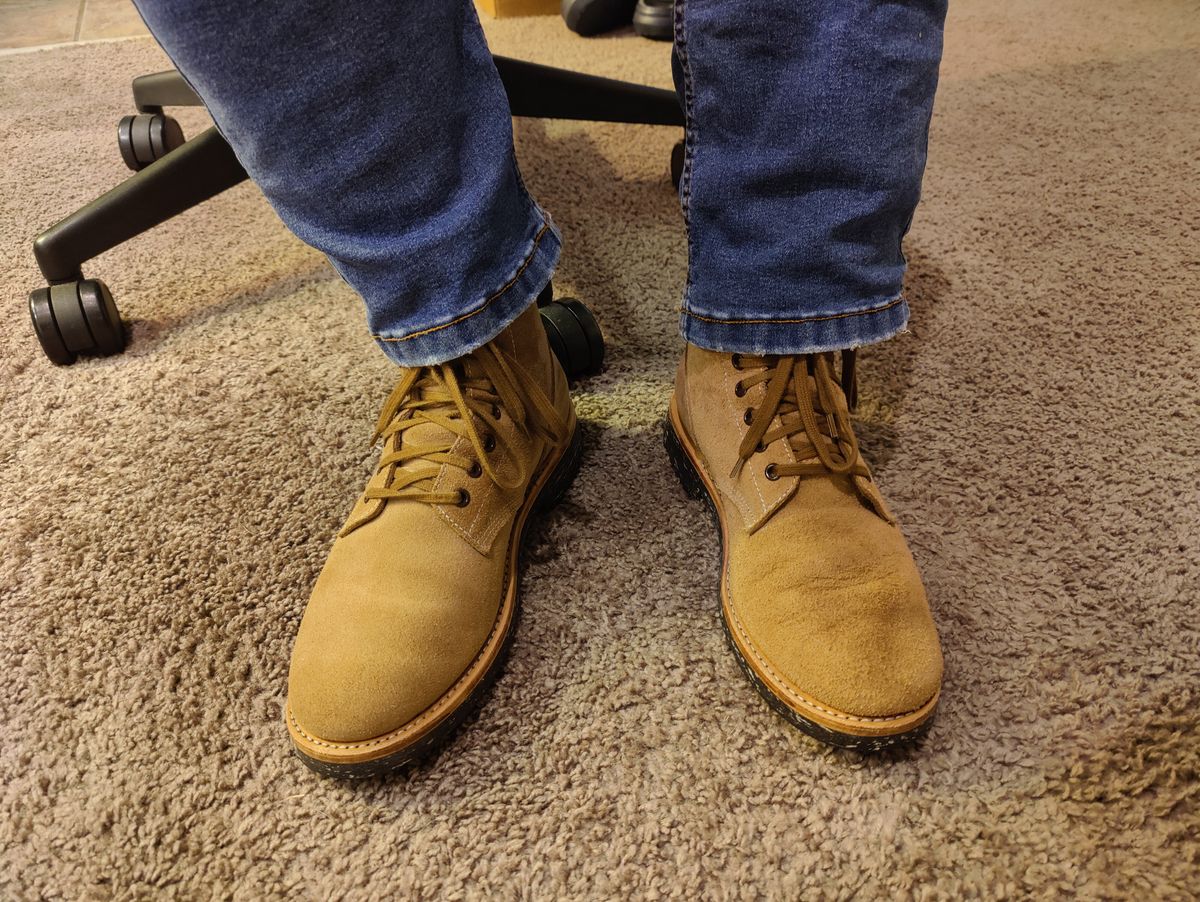 Photo by crberus81 on December 19, 2023 of the Oak Street Bootmakers Field Boot in Horween Marine Field Roughout.