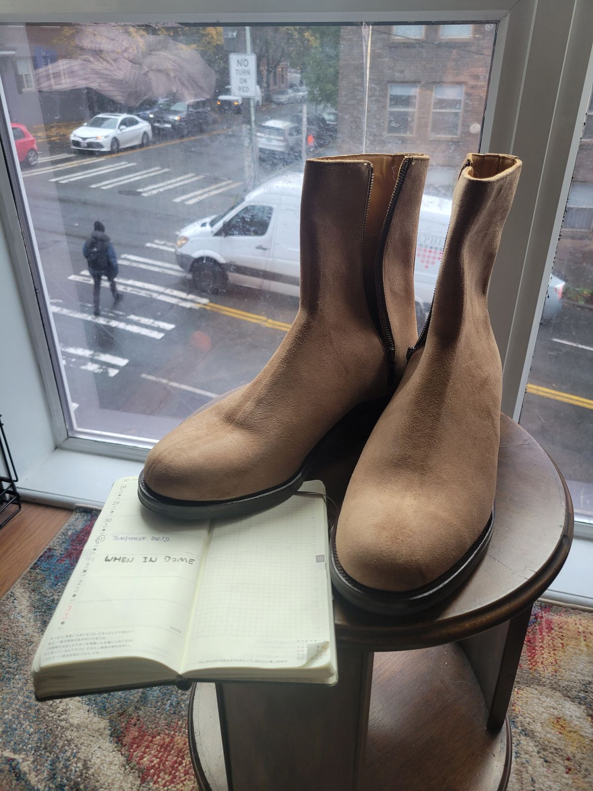 Photo by chokkero on November 1, 2024 of the Viberg Herald in Eco Veg Fallow Suede Roughout.