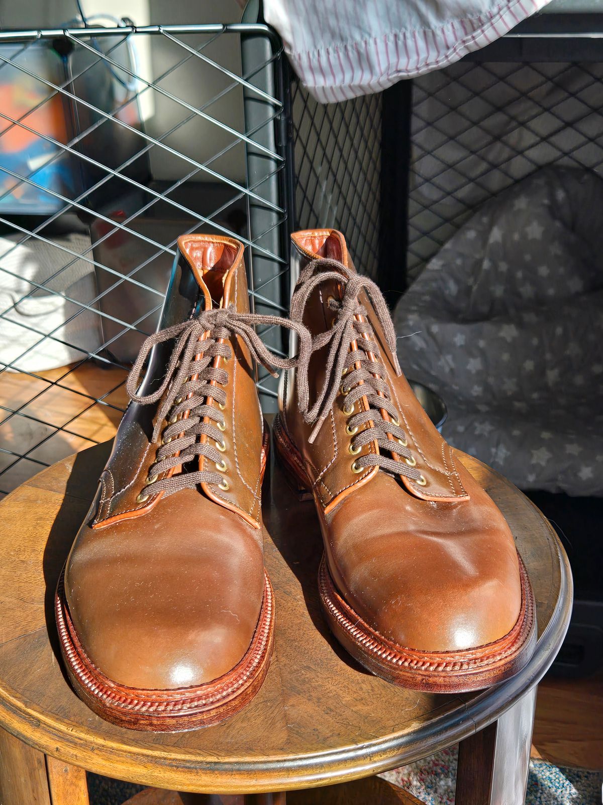 Photo by chokkero on October 2, 2025 of the Alden Plain Toe Boot in Horween Ravello Shell Cordovan.