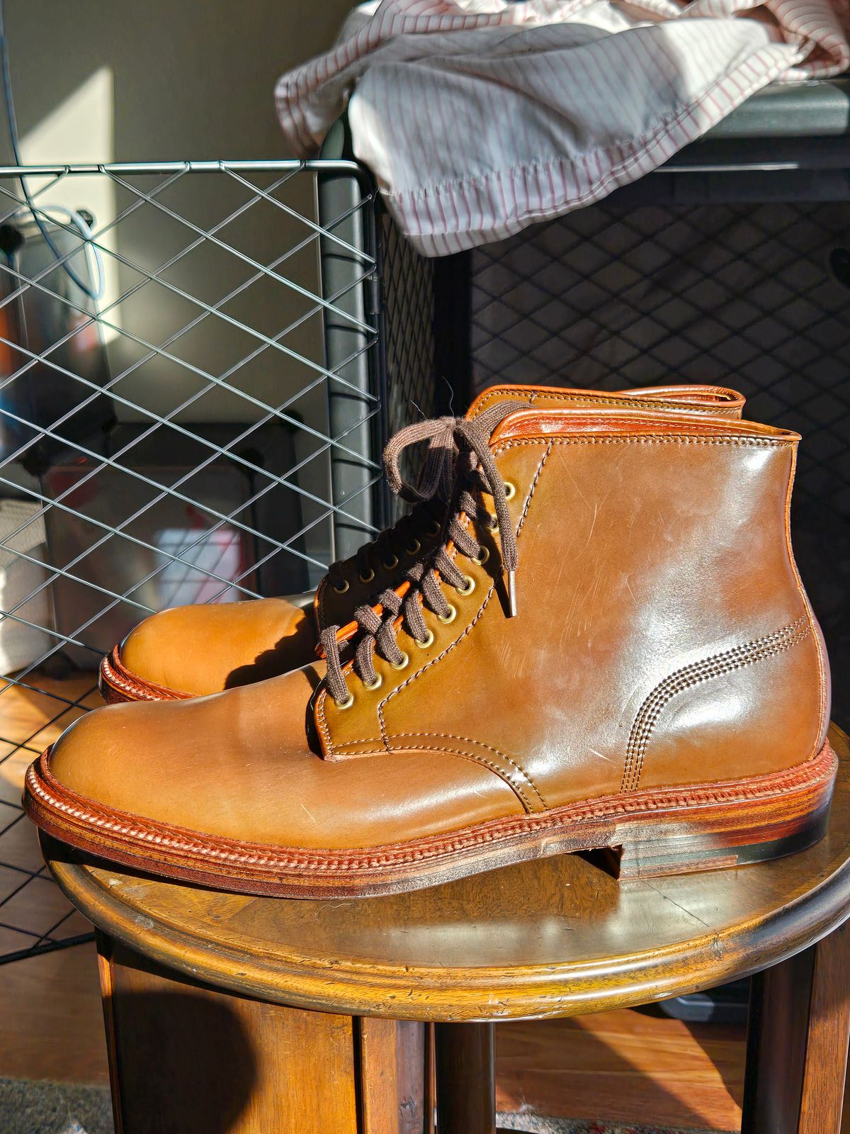 Photo by chokkero on October 2, 2025 of the Alden Plain Toe Boot in Horween Ravello Shell Cordovan.