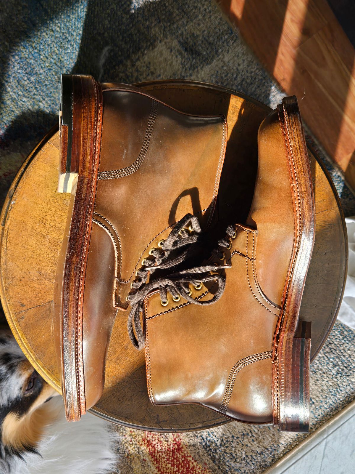 Photo by chokkero on October 2, 2025 of the Alden Plain Toe Boot in Horween Ravello Shell Cordovan.